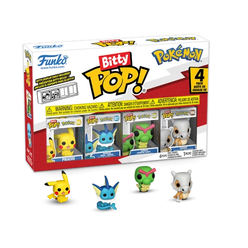 Bitty POP! Pokemon: Pikachu, Vaporeon, Caterpie & Cubone 4-Pack