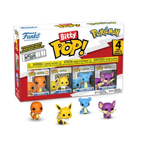 Bitty POP! Pokemon: Charmander, Jolteon, Lapras & Rattata 4-Pack