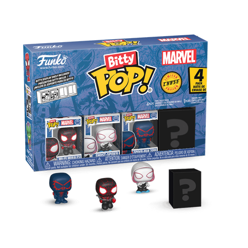 Bitty POP! Spider-Man: Miles Morales, Ghost-Spider & Spider-Man 2099 4-Pack