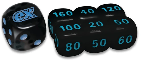 Black Bolt Black w/ Blue Die & Small Black w/ Blue Dice (6)