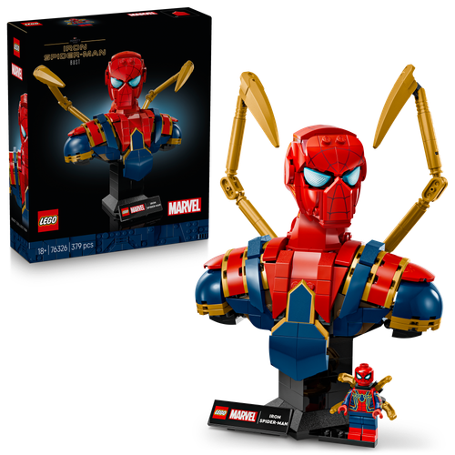 Marvel Iron Spider-Man Bust Collectible Adult Building Set 76326