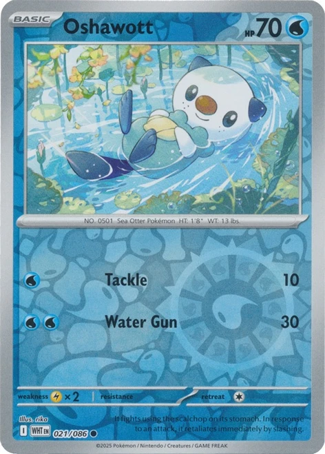 SV White Flare 021/086 Oshawott (Reverse Holo)