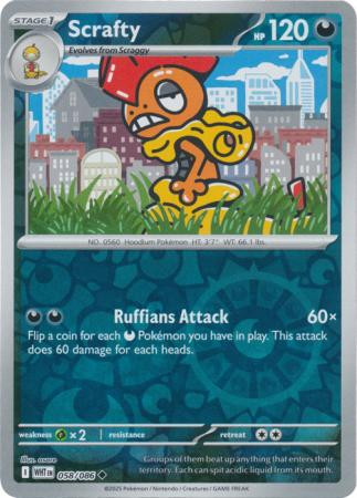 SV White Flare 058/086 Scrafty (Reverse Holo)