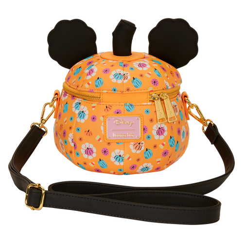 Disney: Mickey Mouse Floral Pumpkin Head Glow Figural Crossbody Bag