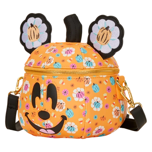 Disney: Mickey Mouse Floral Pumpkin Head Glow Figural Crossbody Bag