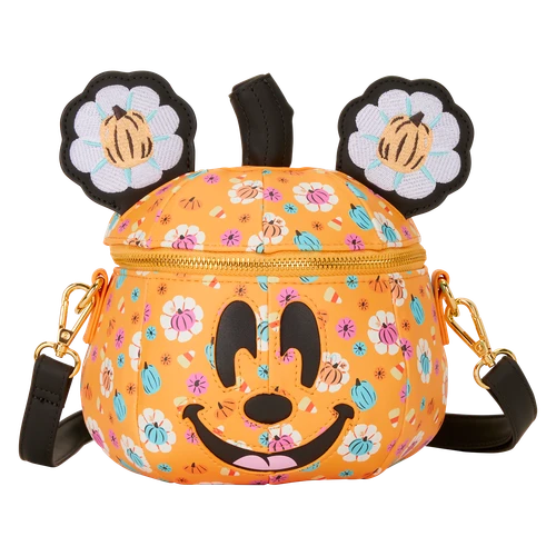 Disney: Mickey Mouse Floral Pumpkin Head Glow Figural Crossbody Bag
