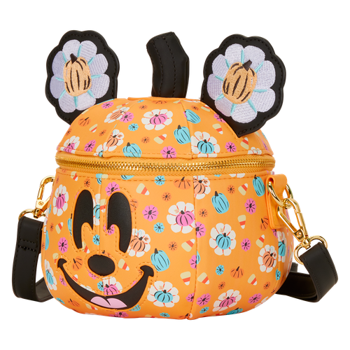 Disney: Mickey Mouse Floral Pumpkin Head Glow Figural Crossbody Bag