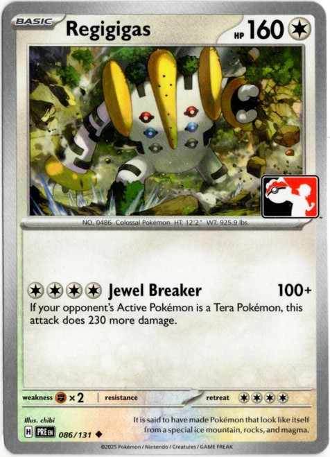SV Prismatic Evolutions 086/131 Regigigas (Prize Pack League Promo Non-Holo)