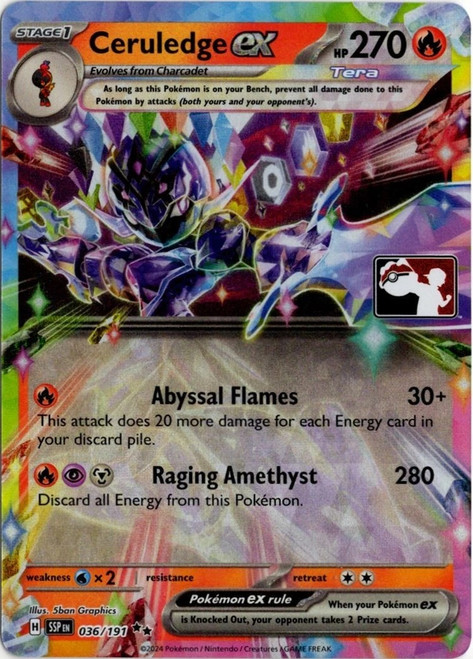 SV Surging Sparks 036/191 Ceruledge ex (Prize Pack League Promo)