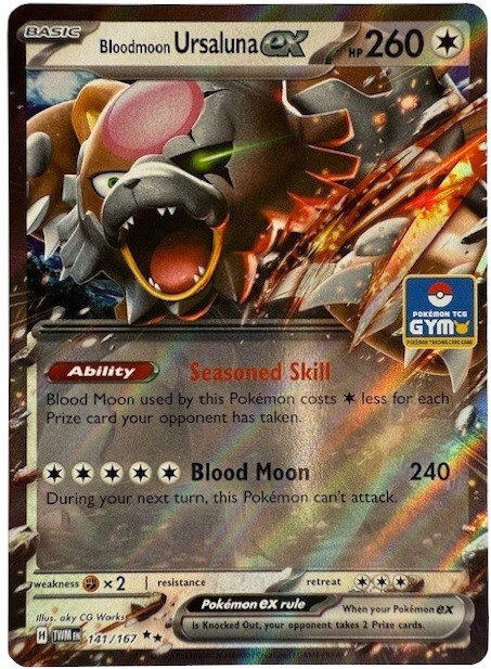 SV Twilight Masquerade 141/167 Bloodmoon Ursaluna ex (TCG Gym Stamp)