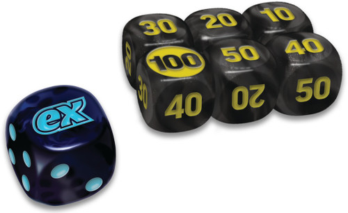 Phantasmal Flames Dark Blue w/ Blue Die & Small Black w/ Yellow Dice (6)