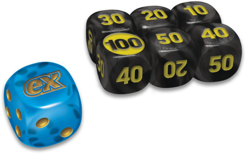 Mega Evolution Blue w/ Gold Die & Small Black w/ Yellow Dice (6)