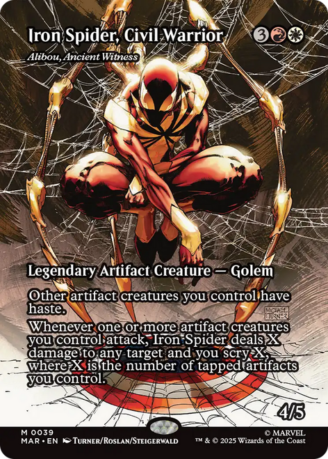 Alibou, Ancient Witness [Iron Spider, Civil Warrior] (Borderless Source Material Foil)