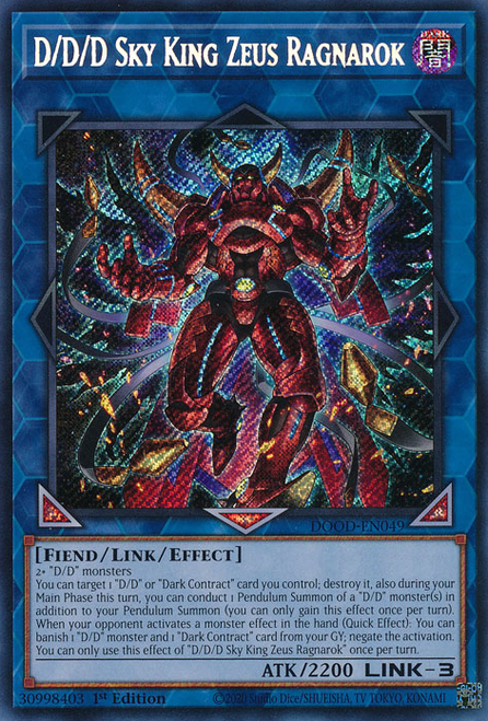 DOOD-EN049 D/D/D Sky King Zeus Ragnarok (Secret Rare)