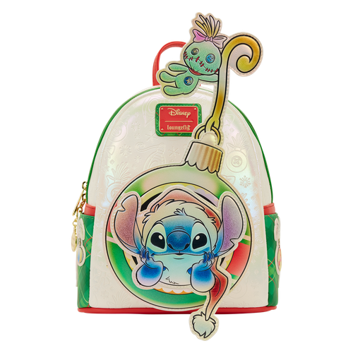 Disney: Stitch & Scrump Iridescent Holiday Ornament Mini Backpack