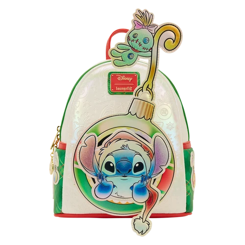 Disney: Stitch & Scrump Iridescent Holiday Ornament Mini Backpack