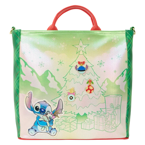 Disney: Lilo & Stitch Holiday Tote Pin Trader Crossbody Bag