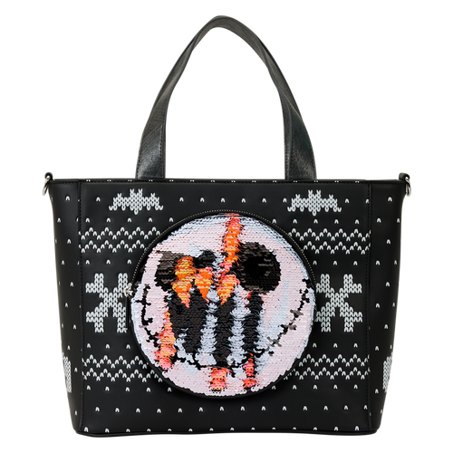 Disney: The Nightmare Before Christmas Jack Skellington Reversible Sequins Tote Crossbody Bag with Coin Bag