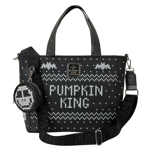 Disney: The Nightmare Before Christmas Jack Skellington Reversible Sequins Tote Crossbody Bag with Coin Bag