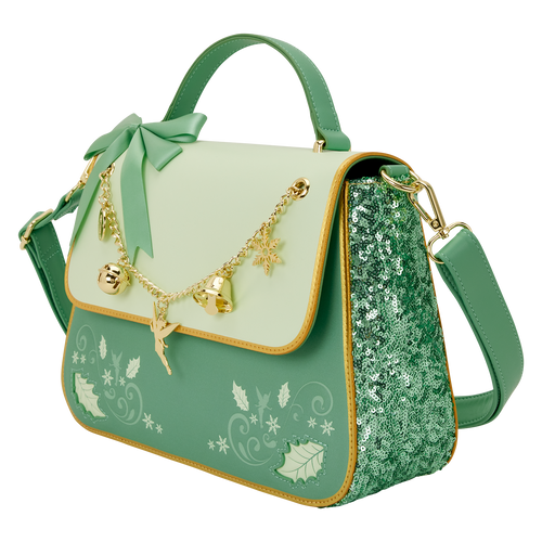 Disney: Peter Pan Tinker Bell Holiday Sequin Crossbody Bag with Charms