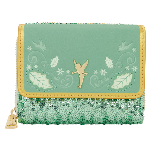 Disney: Peter Pan Tinker Bell Holiday Sequin Tri-Fold Wallet