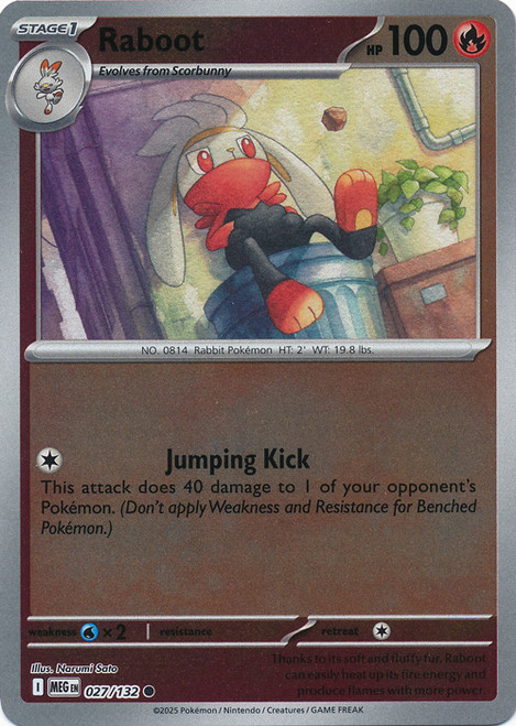 Mega Evolution 027/132 Raboot (Reverse Holo)