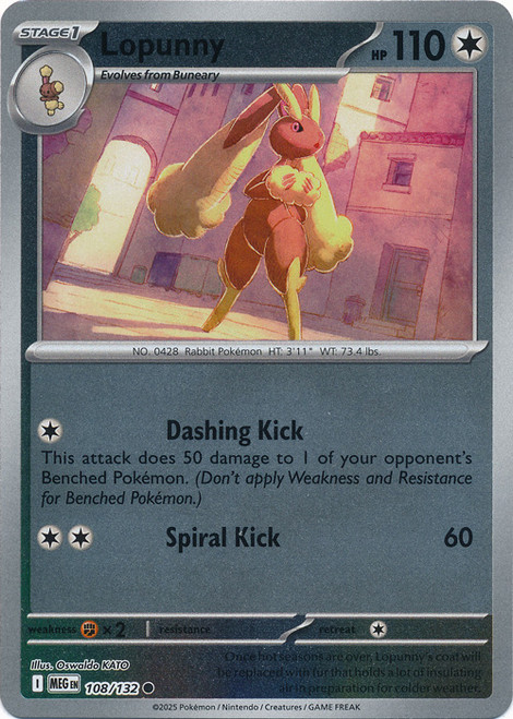 Mega Evolution 108/132 Lopunny (Reverse Holo)