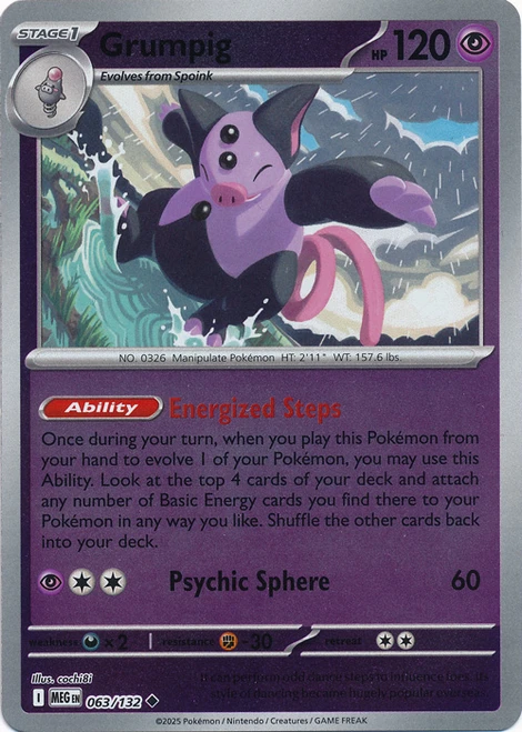 Mega Evolution 063/132 Grumpig (Reverse Holo)