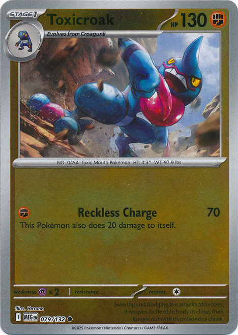 Mega Evolution 079/132 Toxicroak (Reverse Holo)