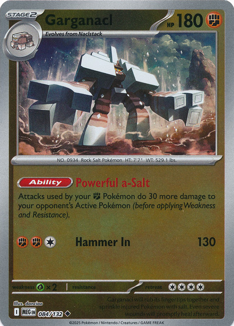 Mega Evolution 084/132 Garganacl (Reverse Holo)