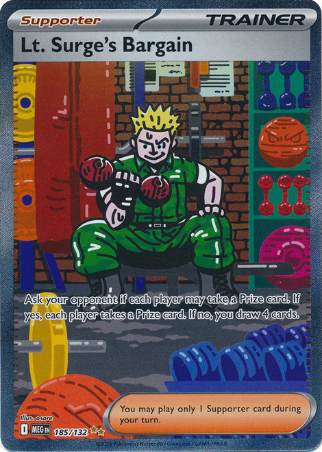Mega Evolution 185/132 Lt. Surge's Bargain (Alternative Art, Full Art)