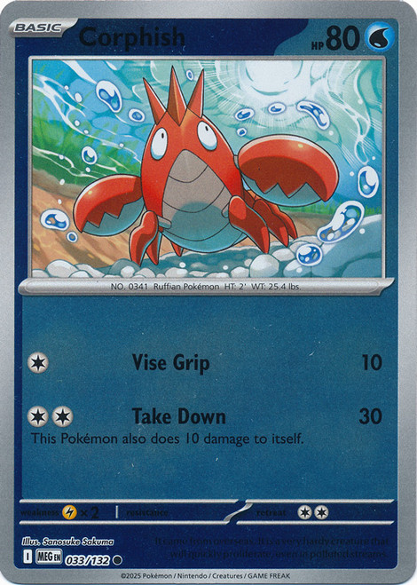 Mega Evolution 033/132 Corphish (Reverse Holo)