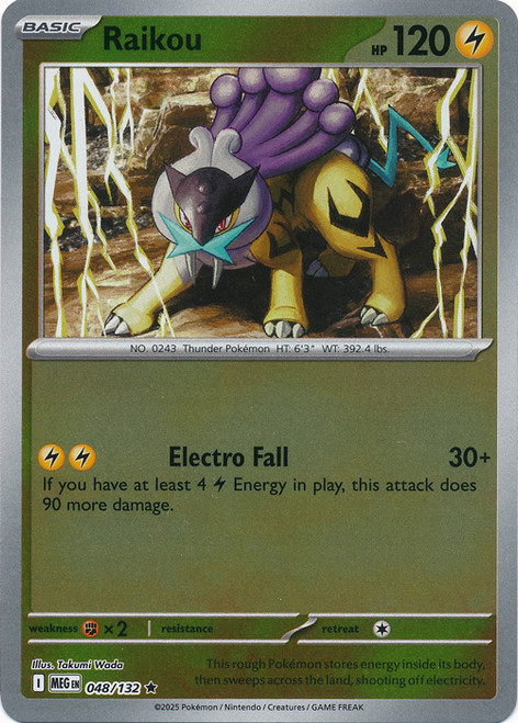 Mega Evolution 048/132 Raikou (Reverse Holo)
