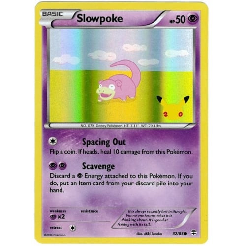 Generations 32/83 Slowpoke (Pikachu Stamp Holo) | Magic Madhouse
