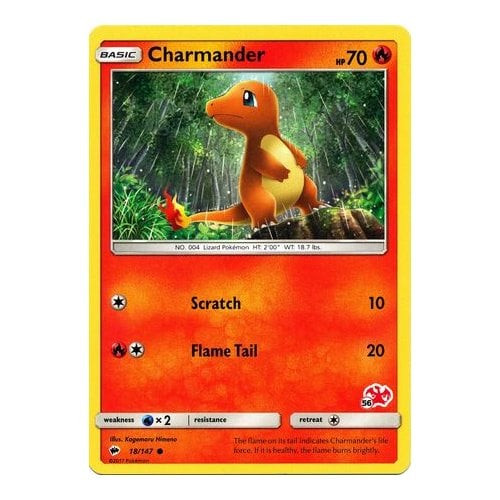 SM Burning Shadows 18/147 Charmander (Charizard Symbol 56)