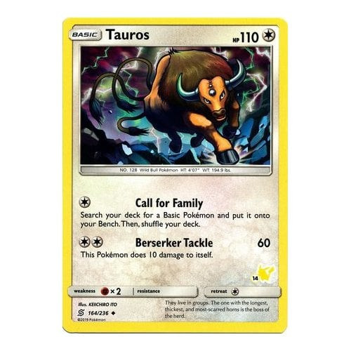 SM Unified Minds 164/236 Tauros (Pikachu Symbol 14)