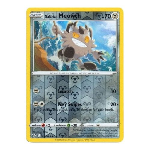 Vivid Voltage 112/185 Galarian Meowth (Reverse Holo)