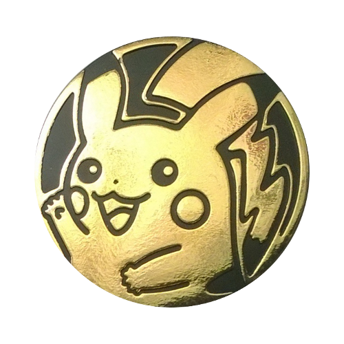 Black & Gold Clear Pikachu Waving Coin