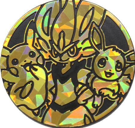 Black & Orange Shatter Battle Academy: Pikachu, Cinderace, Eevee Oversized Coin