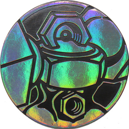 Black & Silver Rainbow Clear Melmetal Oversized Coin