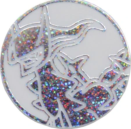 White and Silver Sparkle Arceus Coin