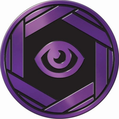 Purple & Black Clear Oversized Psychic Symbol Coin