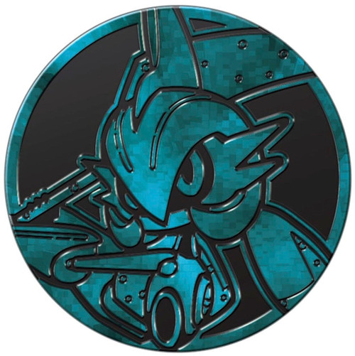 Cyan & Black Wave Pattern Oversized Iron Valiant Coin