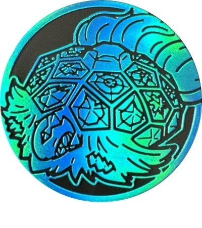 Black & Turquoise Clear Terapagos Oversized Coin