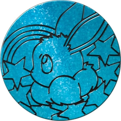 Light Blue & Black Glitter Eevee Oversized Coin