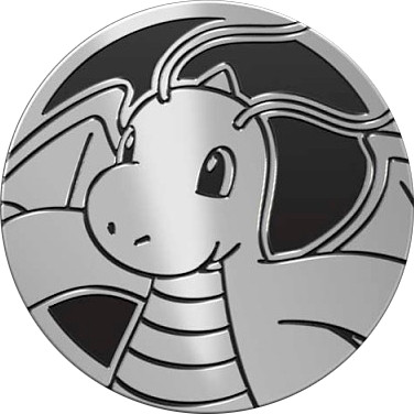 Silver & Black Clear Dragonite Oversized Coin