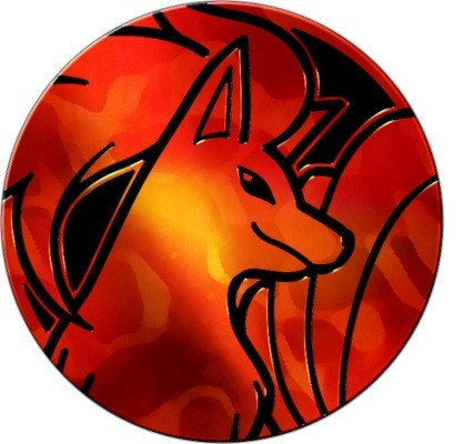 Black & Red Wave Pattern Ninetales Oversized Coin