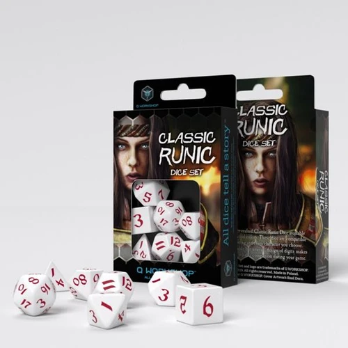 Classic Runic - Dice Set: White & Red