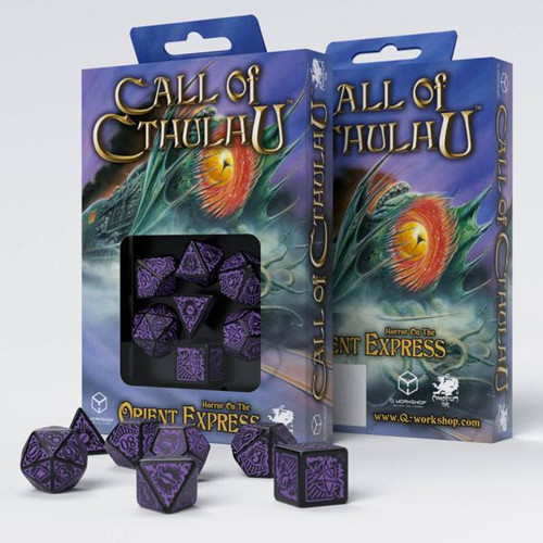 Call of Cthulhu: Horror on the Orient Express - Dice Set: Black & Purple