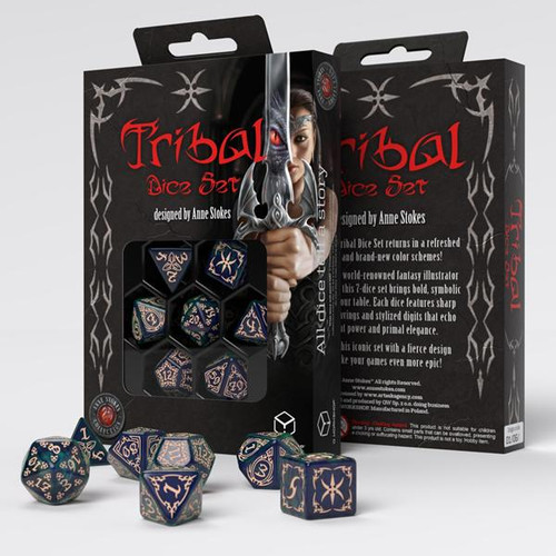 Tribal - Dice Set: Blue-Green & Beige